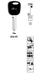 Toon details voor Silca Transpondersleutel brass H74-PT Afbeelding van Silca Transpondersleutel brass H74-PT