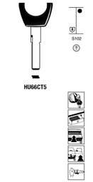 Toon details voor Silca Transpondersleutel brass HU66CT5 Afbeelding van Silca Transpondersleutel brass HU66CT5