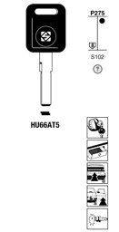 Toon details voor Silca Transpondersleutel brass HU66AT5 Afbeelding van Silca Transpondersleutel brass HU66AT5