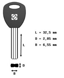 Toon details voor Silca Blokjessleutel nikkel AB38CP Afbeelding van Silca Blokjessleutel nikkel AB38CP