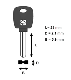 Toon details voor Silca Blokjessleutel staal LKO2P Afbeelding van Silca Blokjessleutel staal LKO2P