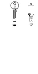 Toon details voor Silca Cilindersleutel staal SV2 Afbeelding van Silca Cilindersleutel staal SV2