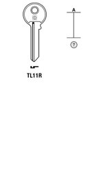 Toon details voor Silca Cilindersleutel staal TL11R Afbeelding van Silca Cilindersleutel staal TL11R