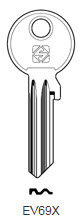 Toon details voor Silca Cilindersleutel staal EV69X Afbeelding van Silca Cilindersleutel staal EV69X