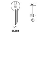 Toon details voor Silca Cilindersleutel staal BAB6R Afbeelding van Silca Cilindersleutel staal BAB6R