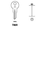Toon details voor Silca Cilindersleutel brass TN6R Afbeelding van Silca Cilindersleutel brass TN6R