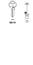 Toon details voor Silca Cilindersleutel brass MS11R Afbeelding van Silca Cilindersleutel brass MS11R