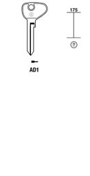 Toon details voor Silca Cilindersleutel brass AD1 Afbeelding van Silca Cilindersleutel brass AD1