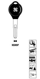 Toon details voor Silca Autosleutel plastic kop nikkel NSN9P Afbeelding van Silca Autosleutel plastic kop nikkel NSN9P