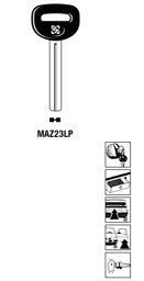 Toon details voor Silca Autosleutel plastic kop brass MAZ23LP Afbeelding van Silca Autosleutel plastic kop brass MAZ23LP