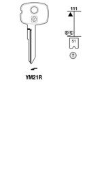 Toon details voor Silca Autosleutel z/plastic kop staal YM21R Afbeelding van Silca Autosleutel z/plastic kop staal YM21R