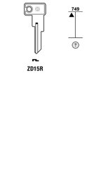 Toon details voor Silca Autosleutel z/plastic kop staal ZD15R Afbeelding van Silca Autosleutel z/plastic kop staal ZD15R