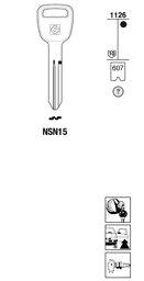 Toon details voor Silca Autosleutel z/plastic kop brass NSN15 Afbeelding van Silca Autosleutel z/plastic kop brass NSN15