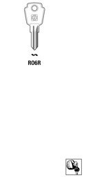 Toon details voor Silca Autosleutel z/plastic kop brass RO6R Afbeelding van Silca Autosleutel z/plastic kop brass RO6R