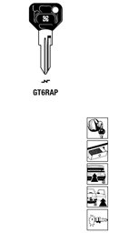Toon details voor Silca Autosleutel plastic kop staal GT6RAP Afbeelding van Silca Autosleutel plastic kop staal GT6RAP