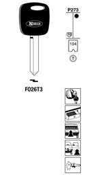 Toon details voor Silca Transpondersleutel brass FO26T3 Afbeelding van Silca Transpondersleutel brass FO26T3