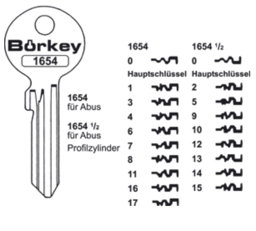 Toon details voor Borkey 1654 / 0 Cilindersleutel voor ABUS Afbeelding van Borkey 1654 / 0 Cilindersleutel voor ABUS