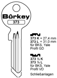 Toon details voor Borkey 373½K Cilindersleutel voor BKS Y. VD NS Afbeelding van Borkey 373½K Cilindersleutel voor BKS Y. VD NS