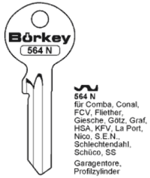Toon details voor Borkey 564N Cilindersleutel voor SCHUECO ETC. Afbeelding van Borkey 564N Cilindersleutel voor SCHUECO ETC.
