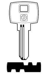 Toon details voor Silca Boringsleutel brass TE4R Afbeelding van Silca Boringsleutel brass TE4R