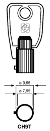 Toon details voor Silca Tubularsleutel brass CH9T Afbeelding van Silca Tubularsleutel brass CH9T