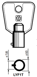 Toon details voor Silca Tubularsleutel brass LYF1T Afbeelding van Silca Tubularsleutel brass LYF1T