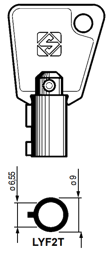Toon details voor Silca Tubularsleutel brass LYF2T Afbeelding van Silca Tubularsleutel brass LYF2T