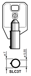Toon details voor Silca Tubularsleutel brass SLC3T Afbeelding van Silca Tubularsleutel brass SLC3T