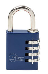 Toon details voor Silca STEM cijferslot 40mm ALUMINIUM (blauw) AP040 Afbeelding van Silca STEM cijferslot 40mm ALUMINIUM (blauw) AP040