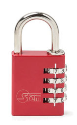 Toon details voor Silca STEM cijferslot 40mm ALUMINIUM (rood) AN040 Afbeelding van Silca STEM cijferslot 40mm ALUMINIUM (rood) AN040