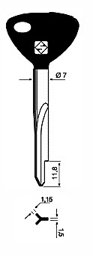 Toon details voor Silca Stersleutel ijzer XF1P Afbeelding van Silca Stersleutel ijzer XF1P