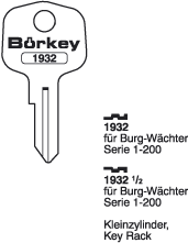 Toon details voor Borkey 1932 Cilindersleutel voor BURG Afbeelding van Borkey 1932 Cilindersleutel voor BURG