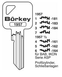 Toon details voor Borkey 1957 1 Cilindersleutel voor BAB / IKON Afbeelding van Borkey 1957 1 Cilindersleutel voor BAB / IKON