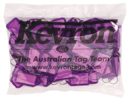Toon details voor Kevron sleutellabels klein Paars (schrijfvlak 37x21) 50 stuks Afbeelding van Kevron sleutellabels klein Paars (schrijfvlak 37x21) 50 stuks