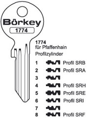 Toon details voor Borkey 1774 8 Cilindersleutel voor PFAFFENHAIN Afbeelding van Borkey 1774 8 Cilindersleutel voor PFAFFENHAIN