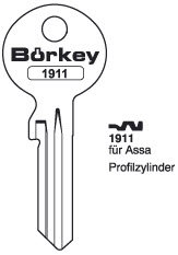 Toon details voor Borkey 1911 Cilindersleutel voor Assa Afbeelding van Borkey 1911 Cilindersleutel voor Assa