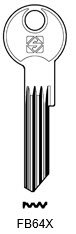 Toon details voor Silca Cilindersleutel brass FB64X Afbeelding van Silca Cilindersleutel brass FB64X