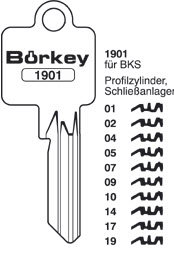 Toon details voor Borkey 1901 10 Cilindersleutel voor BKS Afbeelding van Borkey 1901 10 Cilindersleutel voor BKS