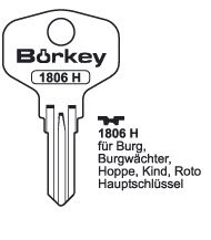 Toon details voor Borkey 1806H Cilindersleutel voor Hoppe (HS) Afbeelding van Borkey 1806H Cilindersleutel voor Hoppe (HS)