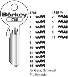 Toon details voor Borkey 1785 13 Cilindersleutel voor GERA Afbeelding van Borkey 1785 13 Cilindersleutel voor GERA