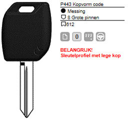 Toon details voor Silca Transpondersleutel MH profiel  FO38RMH zonder chip Afbeelding van Silca Transpondersleutel MH profiel  FO38RMH zonder chip