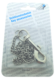 Toon details voor Blisterverpakking musketon 65mm vernikkeld met ketting (1st) Afbeelding van Blisterverpakking musketon 65mm vernikkeld met ketting (1st)