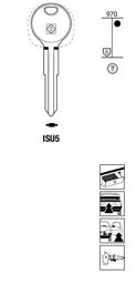 Toon details voor Silca Autosleutel z/plastic kop brass ISU5 Afbeelding van Silca Autosleutel z/plastic kop brass ISU5