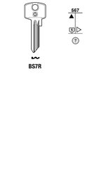 Toon details voor Silca Cilindersleutel staal BS7R Afbeelding van Silca Cilindersleutel staal BS7R