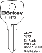Toon details voor Borkey 1873 Cilindersleutel voor RONIS Afbeelding van Borkey 1873 Cilindersleutel voor RONIS