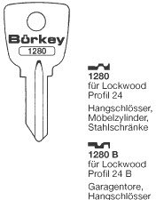 Toon details voor Borkey Cilindersleutel 1280-24B Afbeelding van Borkey Cilindersleutel 1280-24B
