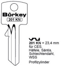Toon details voor Borkey Cilindersleutel 201KN Afbeelding van Borkey Cilindersleutel 201KN
