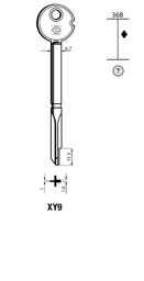 Toon details voor Silca Stersleutel ijzer  XY9 Afbeelding van Silca Stersleutel ijzer  XY9