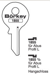 Toon details voor Borkey 1855½ Cilindersleutel voor ABUS Afbeelding van Borkey 1855½ Cilindersleutel voor ABUS