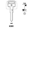 Toon details voor Silca Autosleutel z/plastic kop brass KOM1 Afbeelding van Silca Autosleutel z/plastic kop brass KOM1
